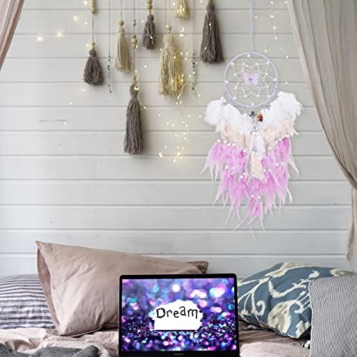 Dreamlike Butterfly Tree of Life Dream Catcher Wall Decor Purple Handmade Craft Gift