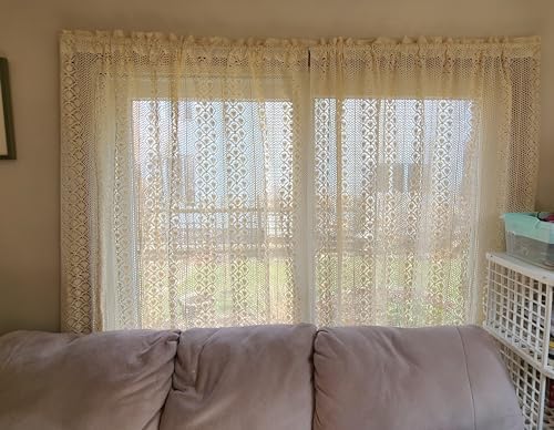 Yunsurey Rustic Crochet Curtain Panel 1 Piece