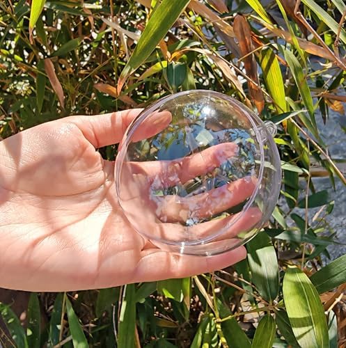 YOZIEMQ Acrylic Hollow Ball Set 8cm 10PCS Clear Ornaments for Christmas Wedding Party Decor