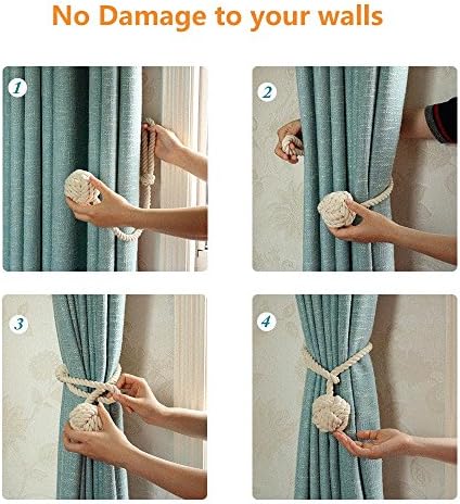 Melaluxe 2 Pack Pink Curtain Tiebacks - Heavy Duty Decorative Holdbacks