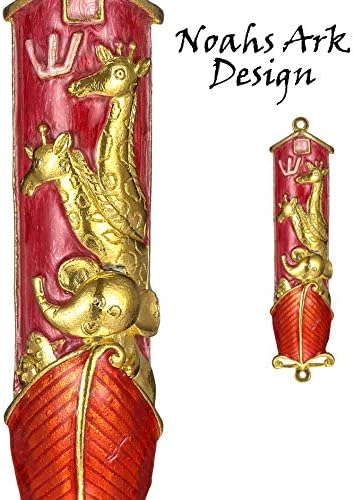 Matashi Hand Painted Mezuzah Gold Plated With Crystals