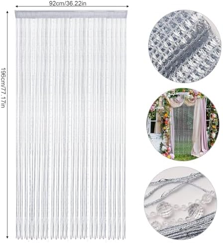 Ejoyous Beaded Curtain with Crystal Beads and Tassels