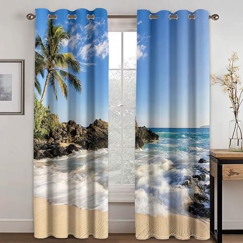 Blackout Curtains 2 Panel Set for Balcony with Grommet
