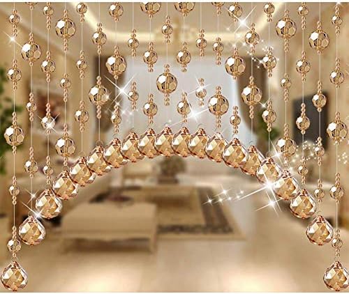 20 Strands Beaded Curtain with Crystals for Doorways and Room Dividers