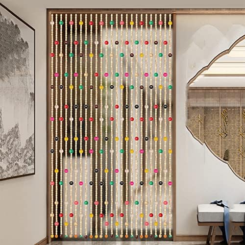 Beaded Curtain Bamboo Door Divider Natural Design