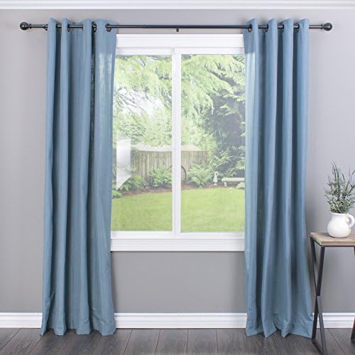 Decopolitan Ball Single Telescoping Drapery Rod Set Black 18-36 Inch