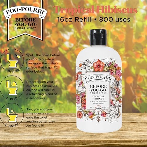 Poo Pourri Before You Go Toilet Spray 16 Ounce Tropical Hibiscus Refill