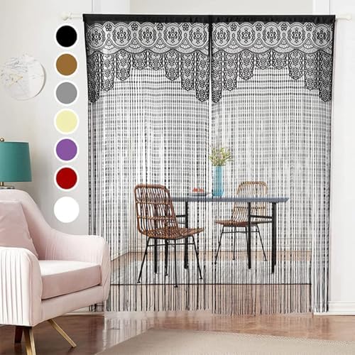 MObyat Doorway String Curtain with Glitter Fringe Panel