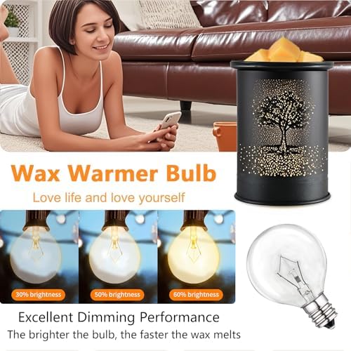 25 Watt Wax Warmer Bulbs 6-Pack Dimmable G40 Bulbs for Scentsy Warmers