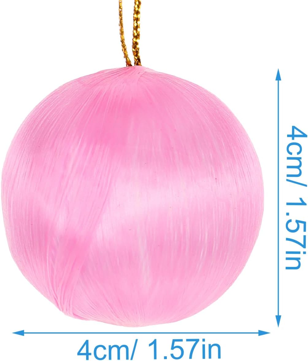 Amosfun 30pcs Colorful Silk Thread Ball Ornaments