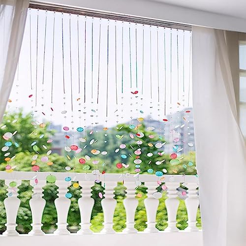EMYJAY Multi-Color Shell Door Curtain 30Pcs 150cm Pink Beaded String Decor