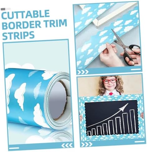 Cabilock Cloud Pattern Bulletin Board Border Trim for Classroom and Office Decor