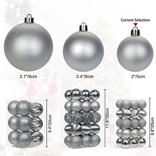 30PCS 2 Inch Shatterproof Gold Xmas Tree Balls
