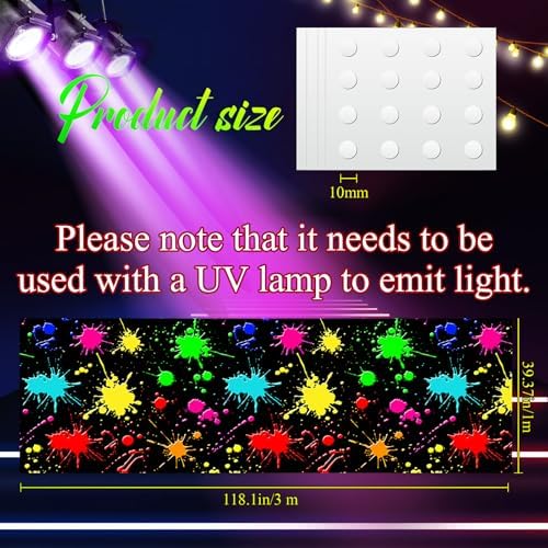 Haull Neon Dance Floor Glow in the Dark Runner UV Reactive Blacklight Party Decor