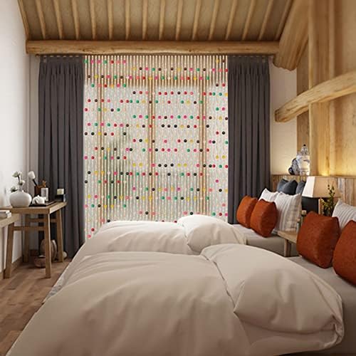 Beaded Curtain Bamboo Door Divider Natural Design