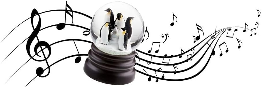 WHAT ON EARTH Musical Snow Globe with Penguins