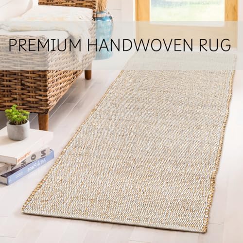 Savi Home Jute Cotton Handwoven Runner Rug 2x6 Natural Fiber Rustic Farmhouse Design