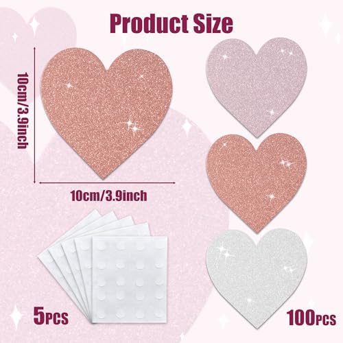 Valentine Glitter Heart Cutouts for Decorations