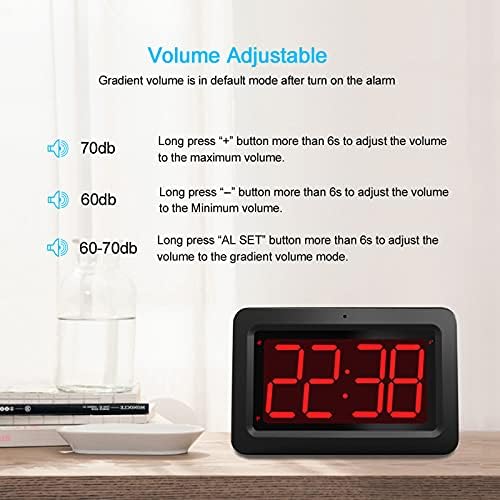 EUTUKEY 8 LED Digital Wall Alarm Clock