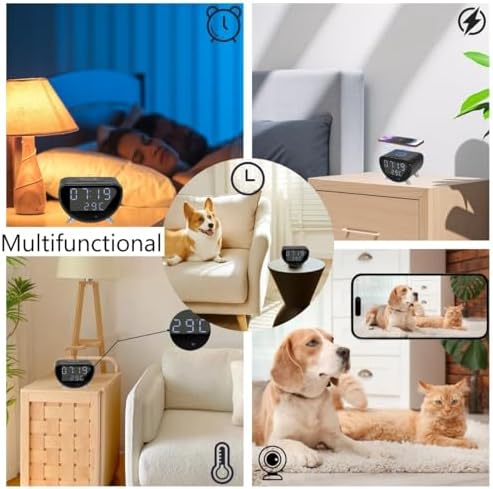 4K Camera Clock with Wireless Charging and Time Temperature Display 1