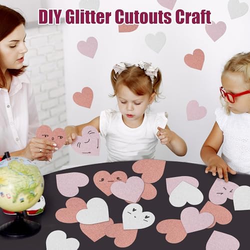 Valentine Glitter Heart Cutouts for Decorations