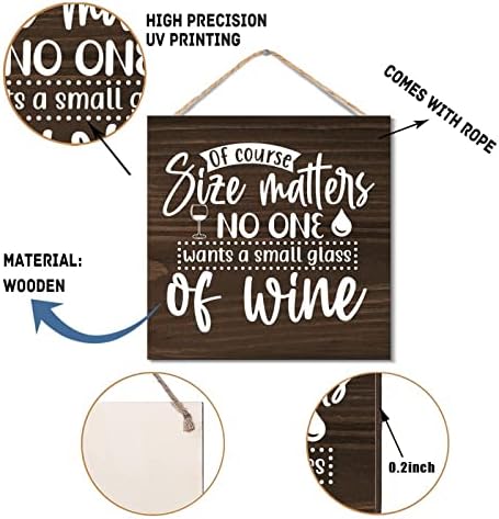 Wooden Wine Sign with Rustic Quotes for Farmhouse Decor