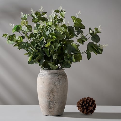 PORCER 82 Inch Gray Ceramic Vase for Home Decor