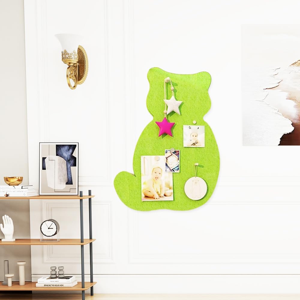 Pin Board Cat Cork Board 236x179 Inch Decorative Bulletin Board Wall Decor Green