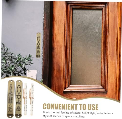 Ipetboom Metal Mezuzah Ornament 2-Piece Set for House Decor