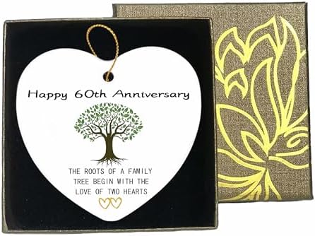 60th Anniversary Heart Ornament Ceramic Keepsake Gift