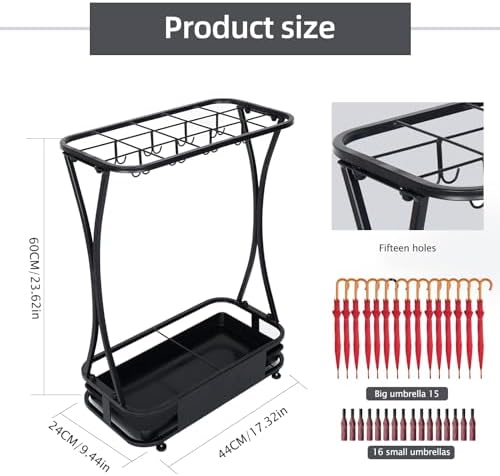 AetherWings Umbrella Stand Rack with 15 Slots Holder