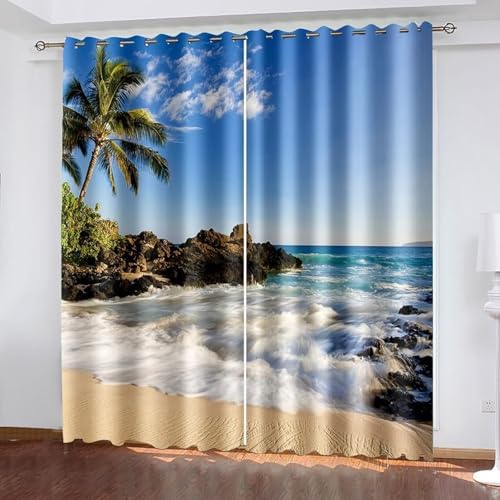 Blackout Curtains 2 Panel Set for Balcony with Grommet