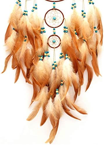 Urdeoms Dream Catcher Wall Decor for Bedroom and Room Decor with Turquoise and Feathers
