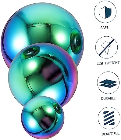 PRETYZOOM 3pcs Stainless Steel Balls Wall Decor for Garden and Home