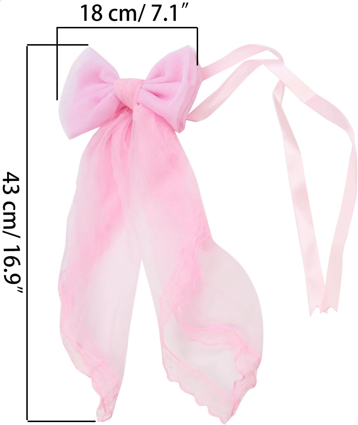 2 Pcs Pink Lace Bow Curtain Tiebacks for Home Office Decor