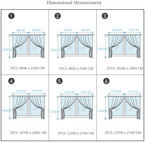 Homxi 2 Panel Blackout Curtains Set for Bedroom
