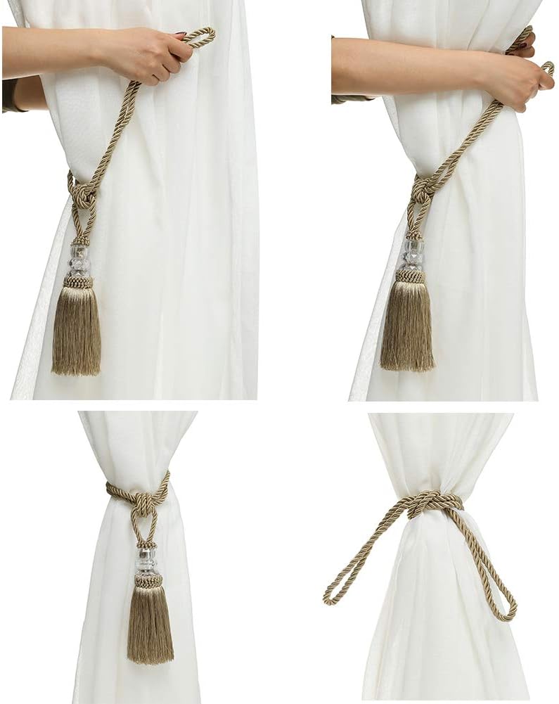 BEL AVENIR 4 Pack Crystal Curtain Holdbacks