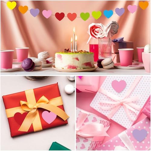 54 Pcs Colorful Heart Cutouts Valentine Classroom Decor Party Supplies