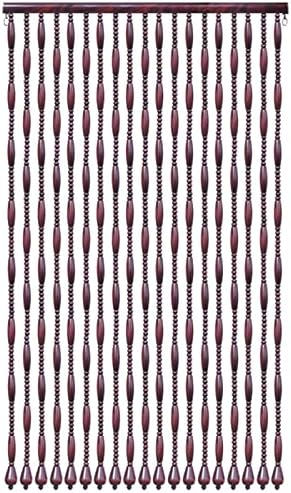 Natural Wooden Beaded String Curtains Bohemian Room Divider Blind