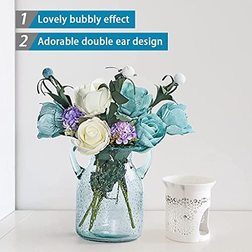 MDLUU Seeded Glass Vase with Double Ear Design