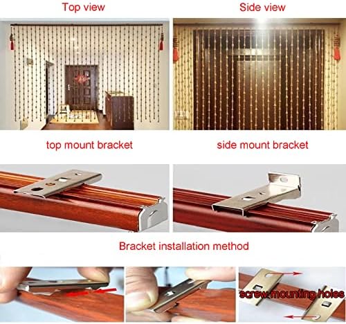 LEOSXA Beaded Door Curtain - 21 Strands 80x176cm Natural Wood Panels