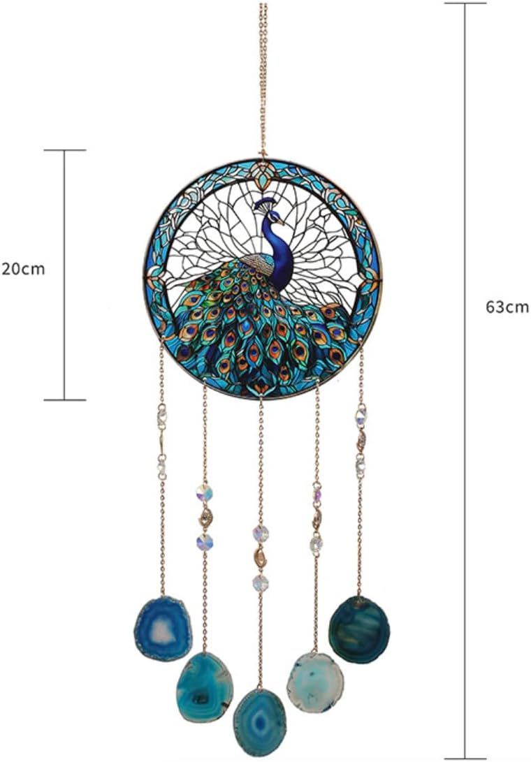 Blue Peacock Dream Catcher for Home Decor