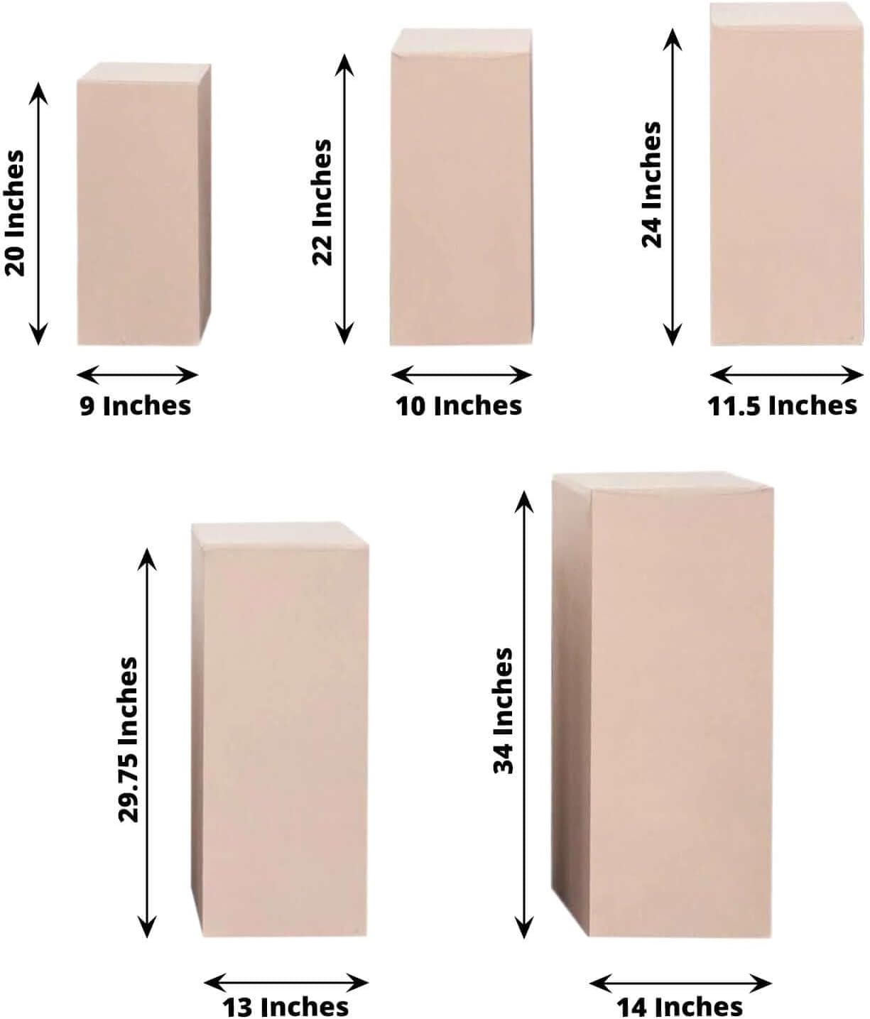 Set of 5 Nude Spandex Display Box Covers