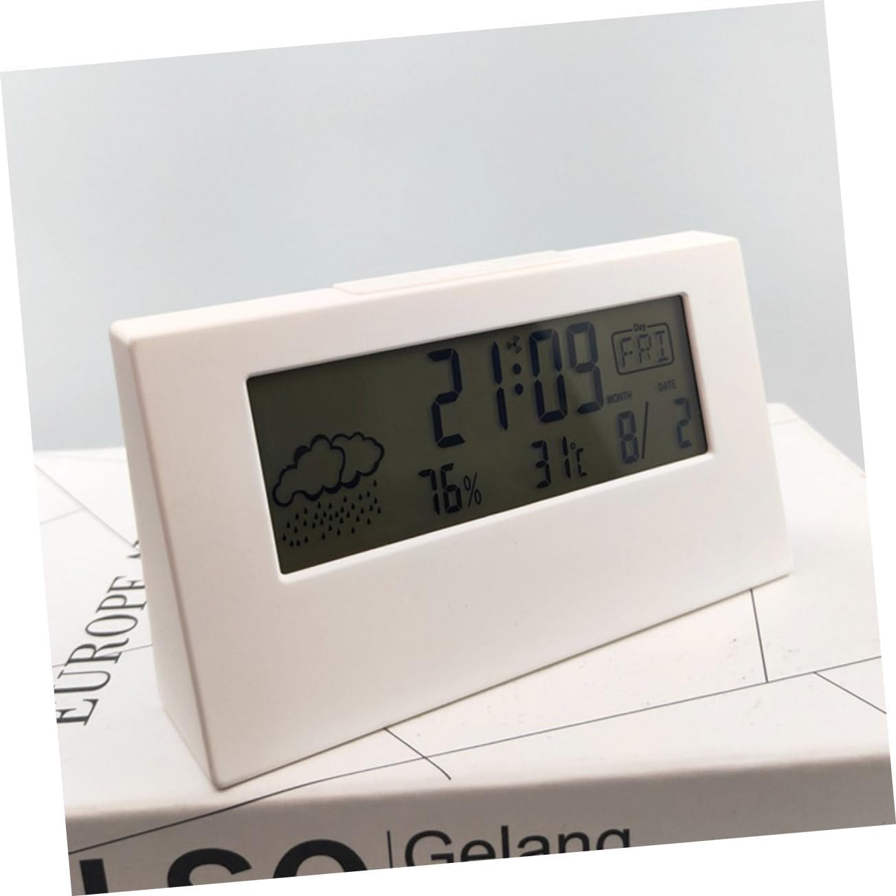 LCD Weather Alarm Clock with Temperature and Humidity Monitor