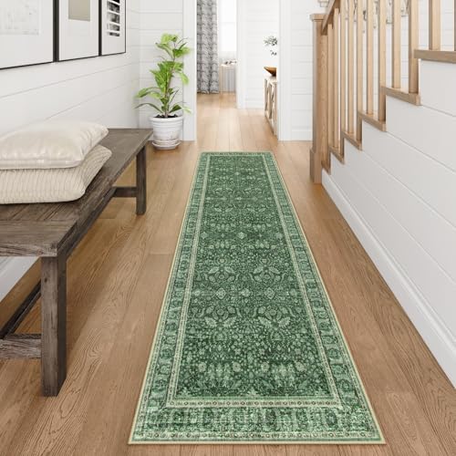 Lahome Vintage Green Runner Rug for Hallways