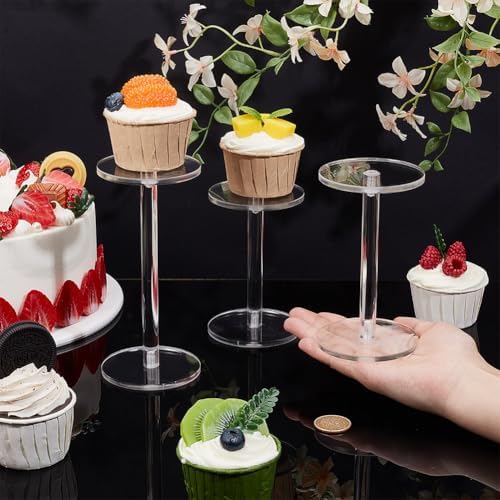 NBEADS 3 Pcs Clear Acrylic Round Pedestal Display
