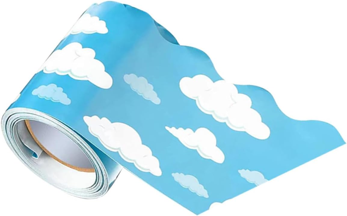 Zerodeko Cloud Pattern Bulletin Board Border Sticker Classroom Decor