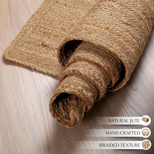 Ramanta Home Hand Woven Jute Braided Rug 24x72 Inch