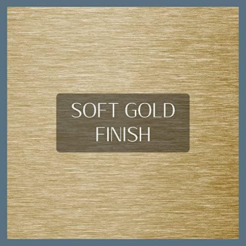 Elrene Florence Single Curtain Rod with Square Finials 1 Inch Diameter Soft Gold 28X48