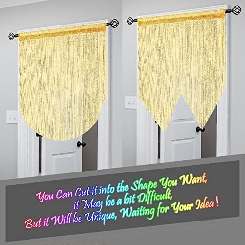 Gold Beaded Curtain for Doorway and Room Divider